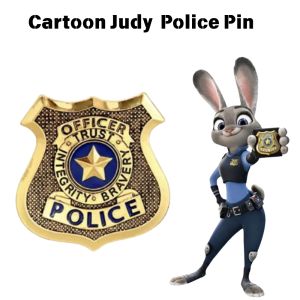 Disney | Zootopia 2 Zootropolis Metal Badge Brooch Judy Hopps Police Pin for Women Men Lapel Pin Jewelry