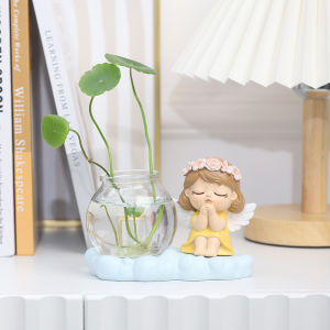 Cute Hydroponic Green Dill Plant Small Vase Office Desk Surface Panel Decoration Zakka Decoration Decompression Creative Flower Pot