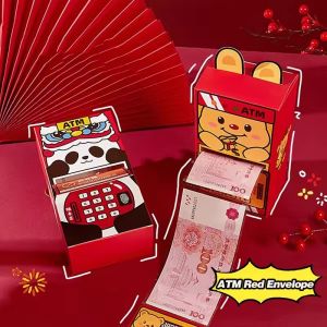 Paper ATM Red envelope Spring Festival Lucky Bags 2025 New Years Hongbao Chinese Lunar Year Creative Atm Surprise Red envelope