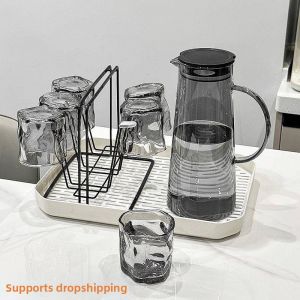 Aesthetic Glass Cup Tray Set