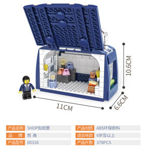 Mini Building Blocks Creative Assembly DIY Toy 00311-00316 Chain Bag House Series