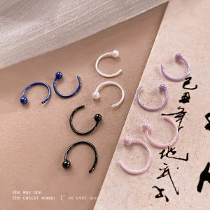 Bioceramic Sleep-friendly Earrings Womens Minimalist Hoops No Need to Remove Fashion Jewelry Ear Cuffs round Shape Painted Enamel