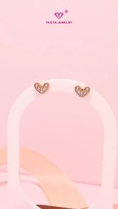 Yaxiya Anting Tusuk Love Permata Perhiasan Lapis Emas 18k 389