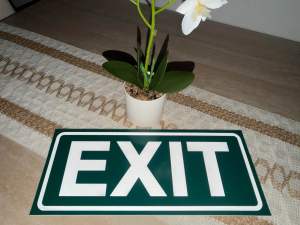 Reflective vinyl w/sintraboard size 14”x6” Fire Exit entrance signs Emergency Exit Signages