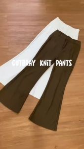 Celana Panjang Wanita HW Cutbray Knit Pants Premium Jumbo Muat BB 64-130 Kg