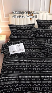 Black Bohamian FULL GARTER BEDSHEET WITH 2 PILLOWCASE  100% Canadian Cotton  Affordable Prices with
