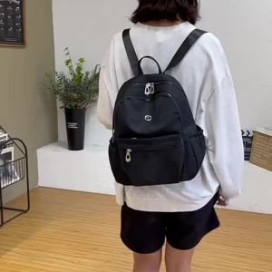 225K-style Fashion malist Solid Color Backpack Womens Easiest for Match Tide Nylon Cloth Backpack Fashion Cal Travel Bag