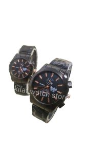 Jam Tangan Couple Stainless Hitam Pasangan