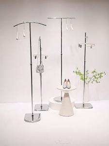 COD Adjustable Floor-Standing Stainless Steel Clothing Rack For Men and Women Display Rack For Bags And Hats.