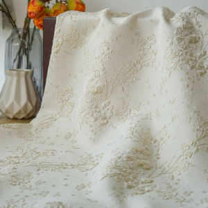 Retro Palace Style Gold Silk Embossed Fabric Womens Qipao Dress Fabric Simple Flower Bundle Decoration Material TJ20244