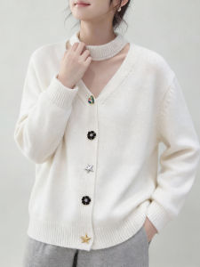 QINGNAER | French Gentle Style Unique Button Knit Cardigan
