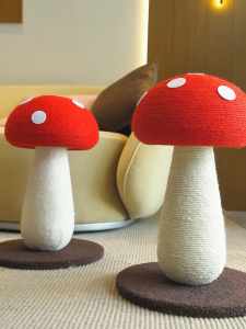 Red Mushroom Cat Scratching Board Elevated Sisal Non-Shedding Durable Cat Scratching Post Cat Toy Cat Climbing Frame