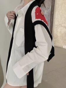 Loose Womens Sleeveless Cartoon Vest 2025 New Design Spring Fashion Outerwear Shoulder Shawl Retro Top Korean Style Multifunctional Geometric Pattern