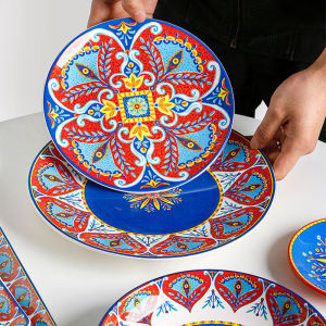 OMK Red Turkey series Ceramic 14 inch Rectangular Serving Platter salad dessert plate tray