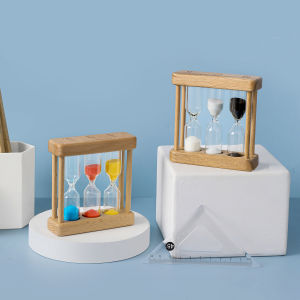 Wooden 1/3/5 Minute Childrens Toothbrush Timer Creative Time Measurement Three-in-One Combination Sandglass Gift