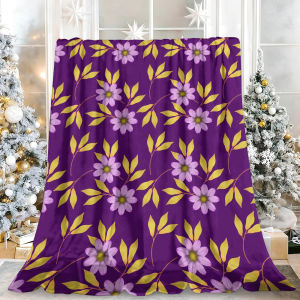 Beast Kingdom | Sage Wildflowers Design Thanksgiving Silky Velvety Ultra-Soft Fleece Blanket Ideal for Home Bedroom Decoration and Gifts