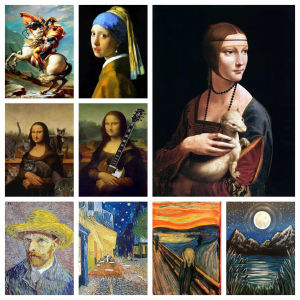 Iconic Mona Lisa Picasso Van Gogh Artwork Jigsaw Puzzle 1000PCS-50X70CM Stress Relief Puzzle Wall Art Decor Gift