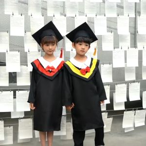 (Ready Stock) Kids Graduation Jacket With Hat Bachelor Gown Cosplay Costume Jubah Konvo Academic Uniform 儿童毕业博士夹克带帽子学士袍