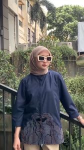 Blouse Kemeja Wanita Lengan Panjang Bordir Syeran Blouse - Personal Nice