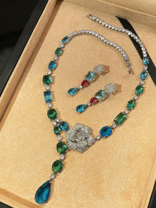 MESU.ACC | Luxurious Bridal Tea Rose & Camellia Necklace and Earrings Set