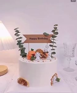 PAJANGAN KUE ULANG TAHUN KELINCI RABBIT BUNNY CARROT WORTEL CAKE MINIATUR / HIASAN KUE KELINCI SET ISI 7