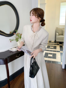 Elegant Beige Lace Splice Jacket And Mini Skirt Set Womens Fashion Autumn 2025 Two-Piece Suit Casual Style Button Closure