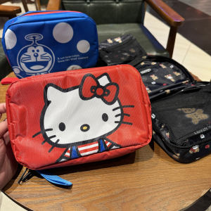 Kitty Cat Foldable Waterproof Travel Toiletry Bag Large Capacity Makeup Storage Hanging Bag Multi-Functional Oxford Cloth Bag