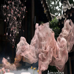 Wedding Celebration Cloud Fog Net Plasticity Metal Mesh DIY Pink Hard Tulle Designer Fabric Home Sponge Pad/Handcraft Material