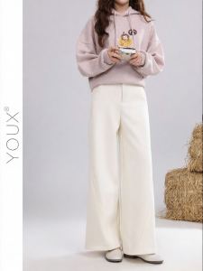 YOUXIANG | Quần Lửng Màu Sắc Tinh Khôi Phong Cách Retro
