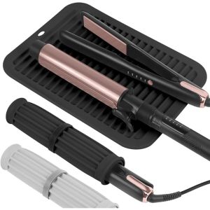 Silicone Heat Resistant Mat Hair Curling Iron Mat Hot Holder Portable Flat Iron Hair Straightener Pad Cover Travel Vanity Salon