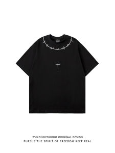 WUKONGYOUHUO | Áo Thun In Hình Phong Cách Mỹ Cotton Sơ Mi Mùa Hè Dễ Thương Cho Đôi