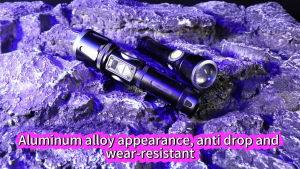 Asafee 3570B 1200LM 12 Modes Zoomable Magnetic Tail Power Bank Tactical Flashlight Aluminum Alloy Torch Light for Security Patrol and Emergency