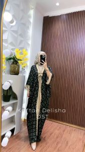 dkcollectionbali  Fashion Muslim Kaftan Delisha by DST Collection Rayon Jumbo Sampai 100Kg