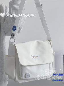 กระเป๋าสะพายหลังสําหรับนักเรียนมหาวิทยาลัย INS สไตล์ญี่ปุ่นแมวสีส้มขนาดใหญ่ทําจากผ้าไนลอนสําหรับผู้ชายและผู้หญิง