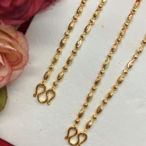 สร้อยคอลายเม็ดรีจีบคั่นจีบกลม ความยาว 20 24 นิ้ว น้ำหนักเทียบเท่า 2สลึง 1บาท ชุบทอง ใส่อาบน้ำได้ ใส่ได้ทุกโอกาส ใส่ในชีวิตประจำวันได้