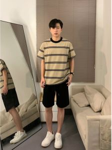 Pure Black Cotton Mens Shorts American High Street Style Cleanfit Five-Quarter Length Trendy Sports Pants Summer Casual Wear