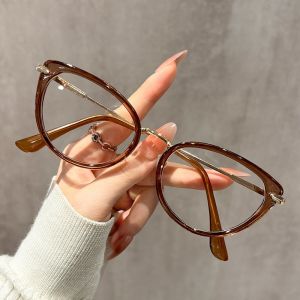 Popular Fashion Personalized Metal Eyeglass Frame Cat Eye Glasses Neutral Retro Photochromic Glasses