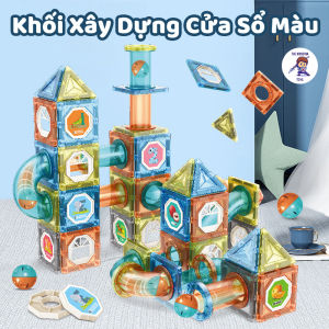 Bộ Xếp Hình Nam Châm Xây Dựng Cửa Sổ Màu Trong Suốt - Đồ Chơi Giáo Dục Sớm STEM Phát Triển Trí Tuệ