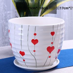 Ceramic Flower Pot with Tray Succulent Plant Pots Creative Green Ivy Hanging Personalized High End Flower Pots