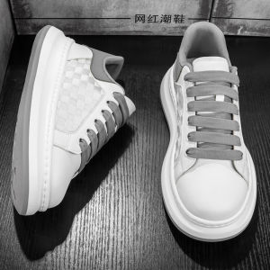 Mens Breathable Sports Shoes Casual Increased Height Leisure Sneakers Ultra-Leather Upgraded Summer Season round Toe Thick Bottom