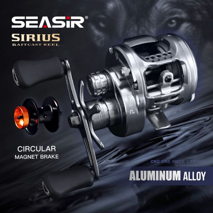 baitcasting reel lazada Seasir Sirius Round Baitcasting Reel CNC Aluminum Reel Circular Brake 7+1BB  NMB 7.3:1 Gear Ratio Max Drag 5kg Saltwater Fishing Reels Right Hand Left  Hand Reel - Lazada