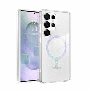 Luxury Glitter Transparent Magnetic Case For Samsung S26 FE S23 S24 S25 Plus S26 Ultra for Magsafe Anti-drop Bumper Phone Cover