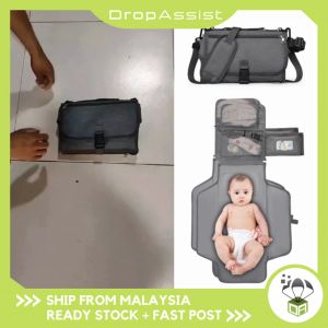 DROPASSIST 2084 READY STOCK Multifunctional Portable Baby Changing Pad Foldable Waterproof Diaper Bag Pockets Travel Mat for Infants