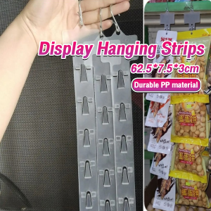 MaxPlus 62.5CM Display Hanging Strips Supermarket Snack Injection Plastic Strip Clear With Hook