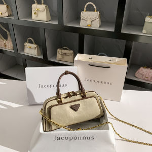 Jacoponnus Genuine Leather Denim Pillow Bag Womens Crossbody Bag Fashionable Luxury Commuter Bag Soft Leather Zipper Closure