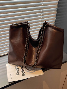 Retro Casual Soft Leather Tote Bag Womens Large Commuter Bag Single Shoulder Armpit Bag Fashionable PU Hobo Handbag