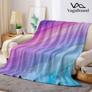 BILIBILI | purple blue agate Flannel Blanket Warm Soft Halloween Christmas Decorative Couch Warm Cozy All-Season Gift