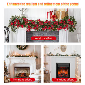 【Homelements】（🎅Christmas🎄） 1.8M Artificial Red Fruit Rattan Multi-Purpose Red Berry Christmas Garland Holly Berries Artificial Garland for Front Door