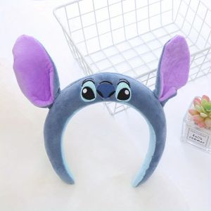 Disney Lilo & Stitch Plush Headband Cute Cartoon Character Ears Hair Band Soft Anti-Slip Decorative Headwear for Girls Gift