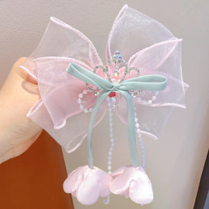 DUBAO | Bridal Crown Bowknot Non-Damaging Hair Ties